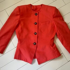 Le Suit Vintage Coral Blazer Size 6 | Shoulder Pads Gold Buttons